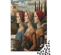 70x50cm/1000pcs Puzzle Impossibili Edificio 3 ritratti di donne Decorazione Per La Casa. Rilassamento E Intelligence Per Adulti