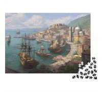 70x50cm/1000pcs Puzzle Impossibili Navi nei porti delle città italiane Decorazione Per La Casa. Rilassamento E Intelligence Per Adulti