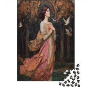 70x50cm/1000pcs Puzzle Impossibili Uccelli della foresta che volano Bella Donna Decorazione Per La Casa. Rilassamento E Intelligence Per Adulti