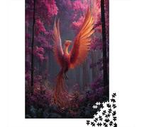 70x50cm/1000pcs Puzzle Per Adulti Fenice in The Magic Forest Donna Uomo Tavola Di Legno Ad Incastro Di Precisione