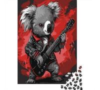 70x50cm/1000pcs Puzzle Per Adulti Koala che suona la chitarra Donna Uomo Tavola Di Legno Ad Incastro Di Precisione
