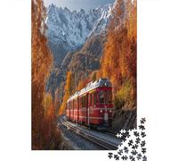 70x50cm/1000pcs Puzzle Per Adulti Treno che Sfreccia tra le Montagne Donna Uomo Tavola Di Legno Ad Incastro Di Precisione Autumn Alberos