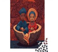 70x50cm/1000pcsFratelli e sorelle, zucca spezzata, motivi africani Jigsaw, Puzzle Fai Da Te Per Adulti E Folla Dai 14 Anni in Su