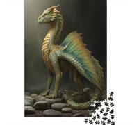 70x50cm/1000pcsPuzzle, Puzzle Per Adolescenti Adulti Green And Gold Gradient Scales Drago