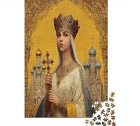 70x50cm/1000pcsPuzzle, Puzzle Per Adolescenti Adulti Icona di un santo con corona e croce in mano