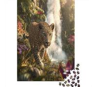 70x50cm/1000pcsPuzzle, Puzzle Per Adolescenti Adulti Scene of An African Leopardo Walking through Dense Jungle