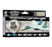 71.602 Vallejo Model Air Set: Soviet/Russian Colors SU-27 Flanker from 80s to Pr