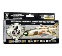 71.607 Vallejo Model Air Set: Soviet/Russian Colors MIG-21 Fishbed for Cold War
