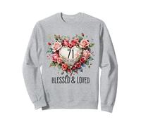 71 Anni Beata Amata a Forma di Cuore a Forma di Rosa, 71° Compleanno, Donna Felpa