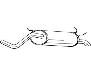 71 CV SILENZIATORE POSTERIORE PER RENAULT Megane I BA0/1 1.4 Eco KW 52 CV 71
