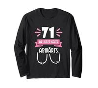 71 da Qui Si Va in Discesa Maglietta Compleanno Divertente Maglia a Manica