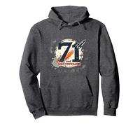 71 e Unstoppable Birthday Gift - Retro Space Theme Felpa con Cappuccio, Unisex per Adulti, Grigio Scuro, XL