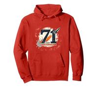 71 e Unstoppable Birthday Gift - Retro Space Theme Felpa con Cappuccio, Unisex per Adulti, Rosso, M