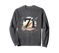 71 e Unstoppable Birthday Gift - Retro Space Theme Felpa, Unisex per Adulti, Grigio Scuro, S