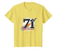 71 e Unstoppable Birthday Gift - Retro Space Theme Maglietta, Bambini, Limone, 3 Anni