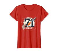 71 e Unstoppable Birthday Gift - Retro Space Theme Maglietta, Donna, Rosso, 3XL