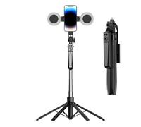 71-inch Selfie Stick Tripod, Four-Leg Support Selfie Stick with Remote, Extendable Cell Phone Holder and Camera Stand for Travel, Recording, Video, and Picture Taking