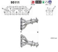 Catalizzatore Toyota Auris Avensis Corolla AS95111 171040D100 171040D101