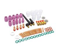 71 Pezzi Kit Consumabili TIG Completo Kit Torcia TIG con Ugelli in Trasparente