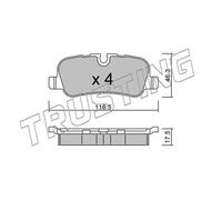 710.0 TRUSTING Kit pastiglie freno, Freno a disco per LAND ROVER
