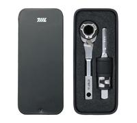 711L EDC Chiave a cricchetto MK2 + set di attrezzi di estensione per | Adattatore per punte piatte, cricchetto a 60 denti, punta esagonale da 0,6 cm, accessorio per cacciavite multiuso