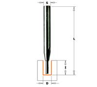 CMT 712.030.11 Fresa a Taglienti Diritti per Canali in Hwm, Serie Corta, Grigio