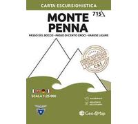 715 Monte Penna. Passo del Bocco, Passo di Cento Croci, Varese Ligure 1:25.000