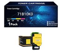 71B10K0 71B10C0 71B10M0 71B10Y0 Cartuccia Toner di Ricambio Compatibile per Lexmark CS317dn CS317 CS417 CS517 CX317 CX417 CX517 Stampante Laser,Y-1 Pack
