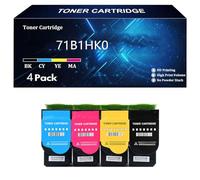 71B1HK0 71B1HC0 71B1HM0 71B1HY0 Cartuccia Toner con Chip Compatibile con Lexmark CS317 CS417 CS517 CX317 CX417 CX517 Multifunzione Stampante Laser,4 Color-4 Pack