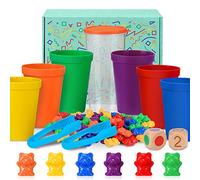 71pz Conteggio Degli Orsi, Giochi Montessori 2 3 4 Anni, Ordinamento con Tazze Impilabili, Corrispondenza dei Colori, Giocattoli Educativi