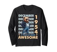 71st Birthday Bear Legends December 1954 71 Years Old Mens Maglia a Manica
