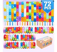 72 braccialetti pop it Fidget Toys Pack, braccialetto Fidget regalo per feste di compleanno, braccialetto di decompressione con autistico e ADHD, braccialetto Fidget come regalo di ritorno per bambini