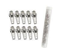 72 Cursori automatici in metallo per cerniera in nylon, Cursore per cerniera #5, maniglia per la riparazione o il montaggio di una cerniera, cursori argentati, (#5, 888)