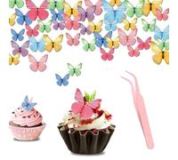 72 Decorazioni A Forma Di Farfalla Per Cupcake, 1 Clip, Decorazioni Colorate Per Torte A Farfalla, Farfalle Decorative, Accessori Per Torte