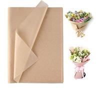 72 Fogli di Carta Velina, 50 x 70 cm, Marrone - Materiale da Imballaggio per Bouquet, Confezione Pompon, Decorazione Regalo Fai da Te