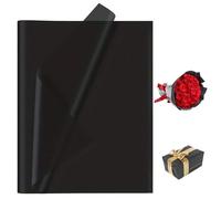 72 fogli di carta velina nera, 50 x 70 cm, carta da regalo nera, carta velina, materiale da imballaggio, carta velina nera per riempimento, regalo, bouquet, confezione pompon
