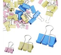 72 graffette in metallo, piccole clip per bulldog colorate per casa, scuola, ufficio (19/25/32 mm)