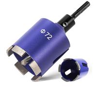72 mm Corona Diamanta Carottaggio,Adattatore M16 SDS-Plus + Punta Centraggio+Cuneo di Estrazione,Diamond Core Drill Bit,Sega a Tazza Fresa Carotatrice per Cemento,Arenaria Calcarea,Muratura