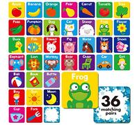 72 PCS Memo Games, carte di abbinamento per la memoria delle prime parole per bambini 36 coppie di carte di memoria Giocattoli educativi per l'età prescolare 4 5 6 anni