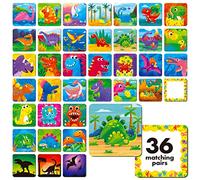 72 PCS Memo Games, Dinosauri carte di corrispondenza per bambini 36 coppie di carte di memoria Giocattoli educativi per l'età prescolare 4 5 6 anni