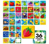 72 PCS Memo Games, Gioco di memoria, carte di abbinamento a tema natura per bambini 36 coppie di carte di memoria per bambini in età prescolare 4 5 6 anni