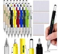 72 penne regalo per uomo multicolore 6 in 1 multitool Tech Tool penna colorata multifunzione tattica con livellatore righello cacciavite penna a sfera con 80 ricariche di ricambio 8 colori