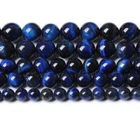 72 perline rotonde sfuse naturali da 10 mm, lapislazzuli blu, occhio di tigre, energia, potere curativo, per la creazione di gioielli, 2 fili, 81,3 cm