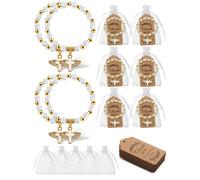 72 pezzi/24 set Braccialetto rosario con croce e ali d'angelo - Comprende braccialetto, sacchetto regalo e cartellino di ringraziamento, ciondolo a croce con ali d'angelo e perline acriliche per bracc