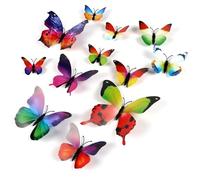 72 Pezzi Adesivo da Parete Farfalla, Farfalle Decorative, 3D con Adesivo da Parete Farfalla Magnetico, Adesivo Farfalla Staccabile Ottimo per Decorazioni per Feste Aula Domestica (Iridescente)