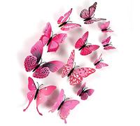 72 Pezzi Adesivo da Parete Farfalla, Farfalle Decorative, 3D con Adesivo da Parete Farfalla Magnetico, Adesivo Farfalla Staccabile Ottimo per Decorazioni per Feste di Nozze in Aula Domestica (Rosa)