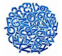 72 pezzi blu numeri / lettere ricamate patch cartoon toppa termoadesiva ferro on sew on toppe adesivi fai da te per magliette, gilet zaini, borse, berretto da baseball
