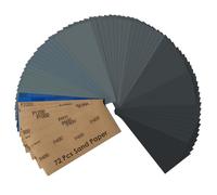 72 pezzi Carta Abrasiva, Carta Vetrata Grana 400/600/800/1000/1200/1500/2000/2500/3000, Impermeabile Levigatura a Secco e Umido Sandpaper per Legno Carrozzeria Metallo, 9 x 23 cm