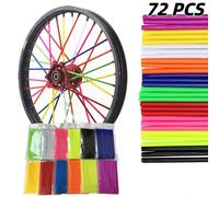 72 pezzi Copriraggi per bicicletta in plastica ABS colorata - Adatti per BMX, mountain bike e bici da strada, facili da tagliare, impermeabili e anti-ruggine, fluorescenti per la guida in città e fuor