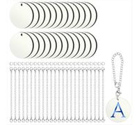 72 pezzi di accessori per ciondoli per sublimazione per ciondoli con nome e ID per tazze, ciondoli per bicchieri, MDF, sfusi, rotondi, su un solo lato